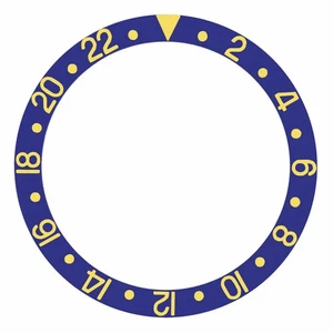 INSERTO BISEL GMT PARA ROLEX GMT MASTER PLÁSTICO MODELO 16750, 16759 FUENTE ORO AZUL - Imagen 1 de 2