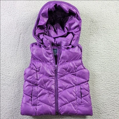Gap BabyGap Puffer Hooded Vest Size 2T Baby Purple Jewel 2-in-1 Removable Hood - Image 1 of 4