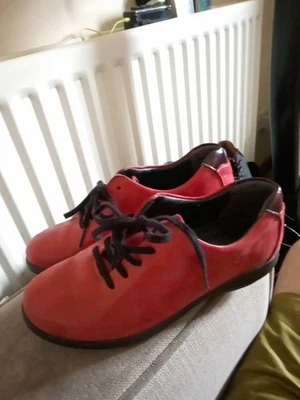 Zapatos con cordones para mujer talla 2 de cuero rojo, FLYFLOT Foto 1 de 4