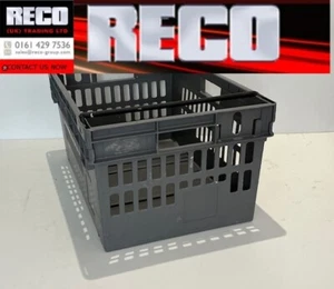 10 x USED EXTRA DEEP GREY 600 X 400 X 300mm BALE ARM TRAY/ STACKING BOX / CRATE - Picture 1 of 3