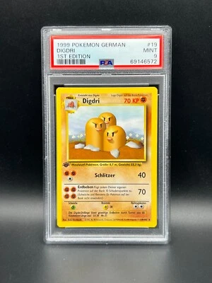 Pokemon PSA 9 MINT GERMAN Dugtrio (Digdri) 19/102 Base Set 1st Ed 1999 S#6572 - Image 1 of 2