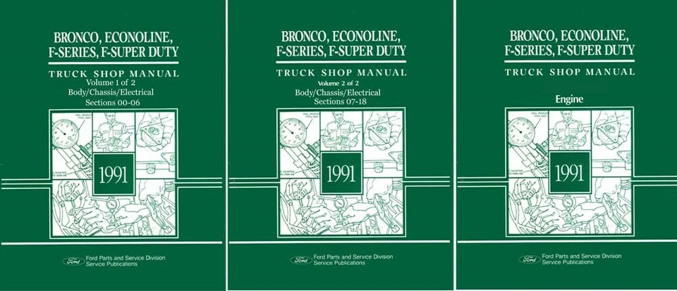 Camión Ford Bronco Econoline 1991 taller reparación manual motor transmisión equipo original Foto 1 de 4