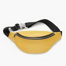 Real Leather Belt Bag In Yellow Color With An Adjustable Strap And Inner Pockets