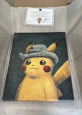 Pokémon Van Gogh Pikachu Self Portrait Felt Hat 44,5x 37,2 cm Giclée Canvas COA