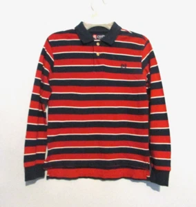 Chaps Boys Long Sleeve Red & Navy Blue Striped Shirt Size 7 EUC!!! - Picture 1 of 2