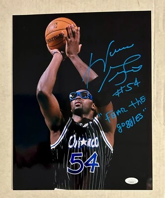 4 X Campeón de la NBA HORACE GRANT Auto 11x14 Foto Firmada "Fear the goggles" Certificado de Autenticidad JSA Foto 1 de 4