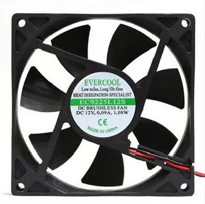 EVERCOOL PC Computer Case System Cooling Fan Cooler 92mm 4Pin 92x92x25mm 9.2cm - Image 1 of 3
