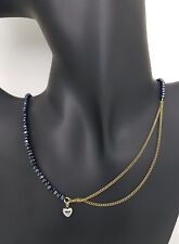 French Connection Black And Gold Heart Necklace (costume Jewellery)