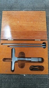VINTAGE LUFKIN DEPTH GAGE MICROMETER BOX SET IN ORIGINAL CASE NICE!!!!!! - Picture 1 of 12