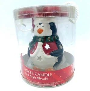 Penguin Luminary Yankee Vela Té Titular de luz Corona de manzana roja Aroma Navidad - Imagen 1 de 7
