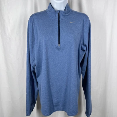 Camisa Nike Running Para Mujer Pequeña Azul Dri-FIT Nike Element Cuello Simulado Cuarto Cremallera Foto 1 de 4