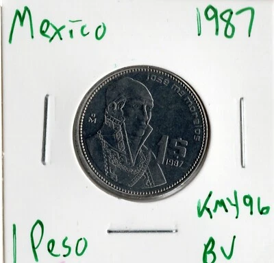 Moeda México 1 peso 1987 KM496 - Imagem 1 de 2