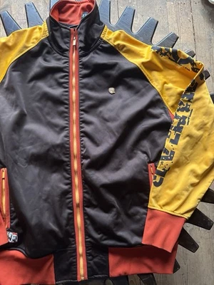 Chaqueta De Colección Rocawear Para Hombre L Seda Cremallera Completa Marrón Amarillo Y2K Rap Foto 1 de 4