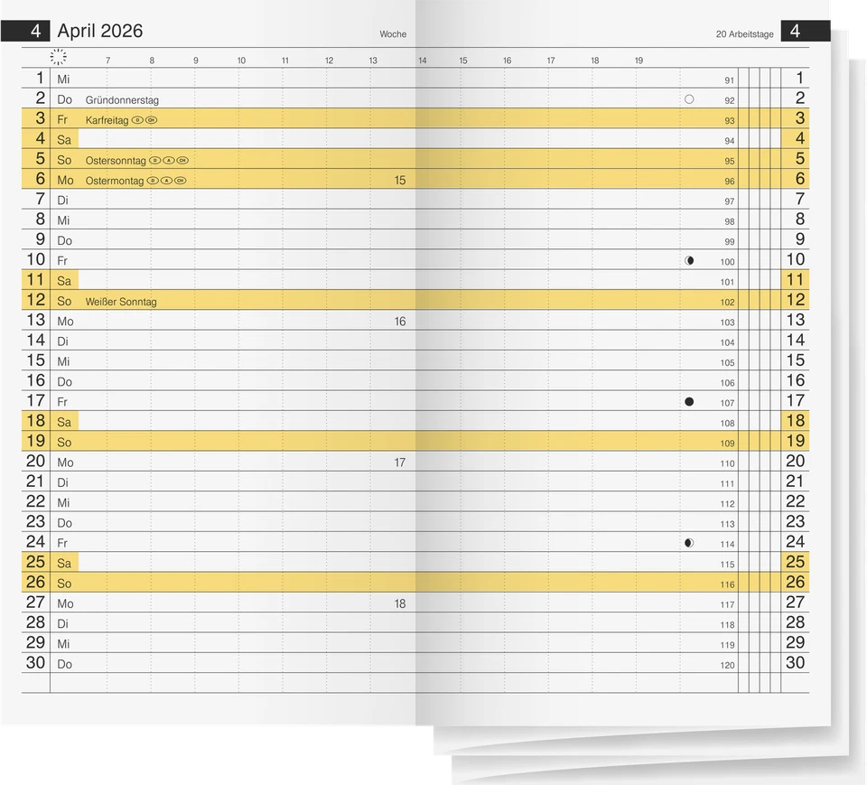 BRUNNEN rido Ersatzkalender 2026 mini-planer 15 70-45600006