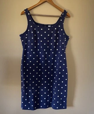Платье-майка женское Old Navy в горошек размер большой миниатюрный темно-синий и белый - Изображение 1 из 4