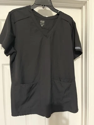 Med Couture Insight Women's XL Scrub Top And Pant Set BLACK - Image 1 of 3