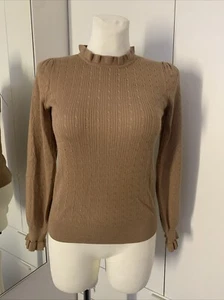 Adrianna Papell Pullover Rüschen camel Zopfmuster S 34 36 - Bild 1 von 9