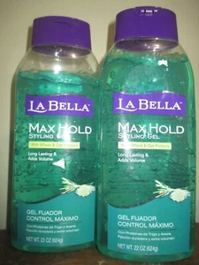 Lot of 2 La Bella Max Hold Styling Gel Wheat & Oat Proteins 22 Oz. - Picture 1 of 1