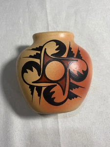 Vintage Signed Southwestern Pottery Vase R. John Dine - Hand Painted - Picture 1 of 4