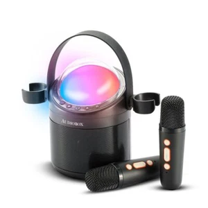 Fun Karaoke Machine with 2 Wireless Mics, Voice Effects & LED Lights - Picture 1 of 7