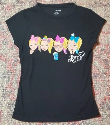 Camiseta/top Nickelodeon JoJo Siwa negra manga corta-niña talla XS-4/5-GUC Foto 1 de 4