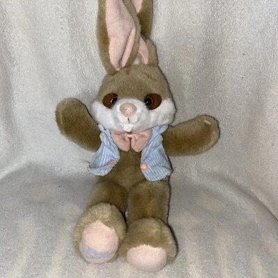1990 Applause Peter Cottontail Bunny Rabbit Plush 14" Tan Toy Kid Stuffed Animal - Image 1 of 4