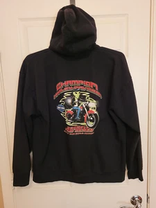 Harley Davidson Roswell Alien Hoodie Sweatshirt Mens Large Black RARE - Picture 1 of 8