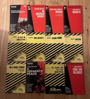 Lot 12 Monarch Notes & CLIFF Notes POE Austen Walden DICKENS Lewis Shakespeare - Image 1 of 4