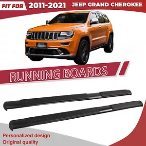 Running Boards Fit For 2011-2021 Jeep Grand Cherokee Black Side Steps - Picture 1 of 24