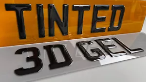 3D Premium Gel Digits on FRONT & REAR TINTED Full Size Show Plates - Assembled - Picture 1 of 9