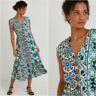 * Matalan Bnwt  Blue Green Foulard Print Midi Dress (st342)