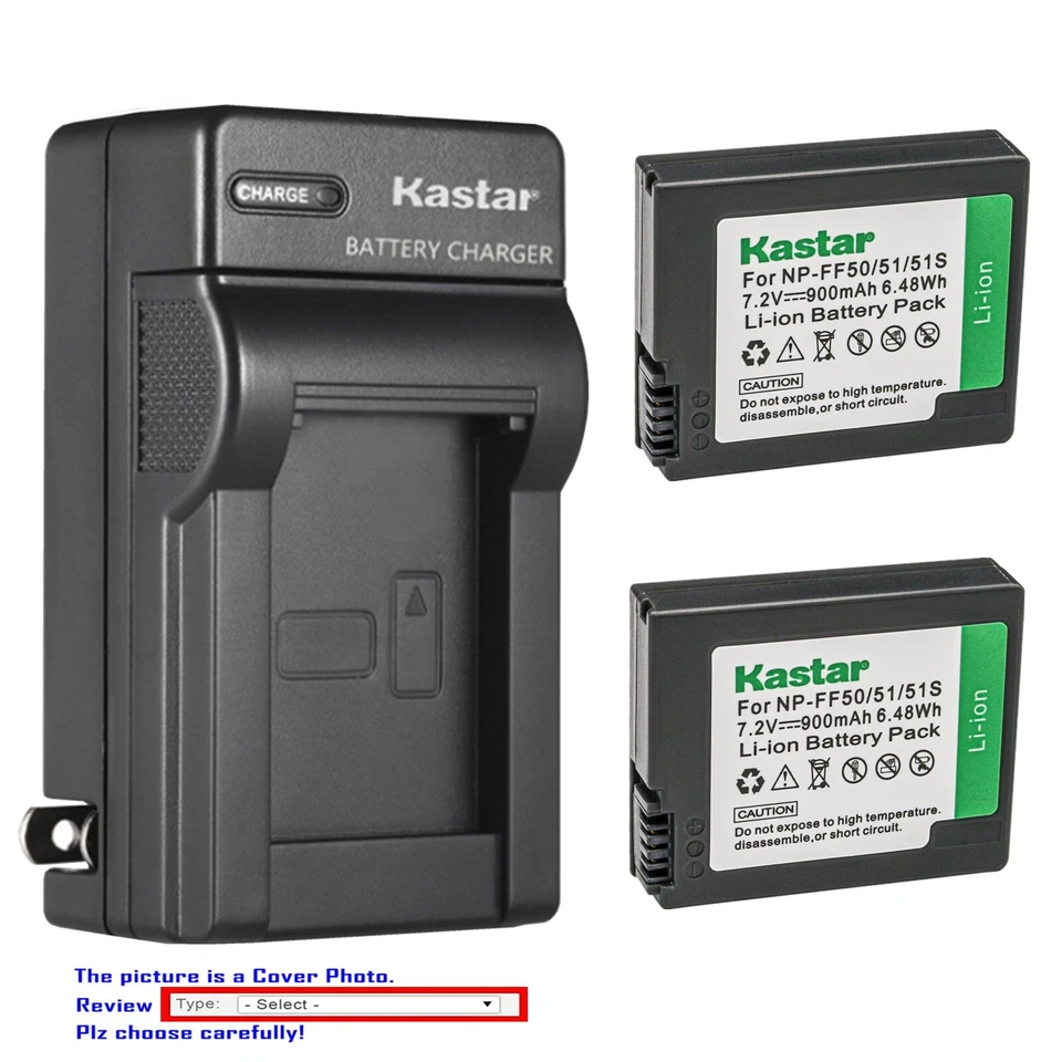 Cargador de pared de batería Kastar para Sony DCR-IP45E DCR-IP5, DCR-IP55, DCR-IP55E Foto 1 de 4
