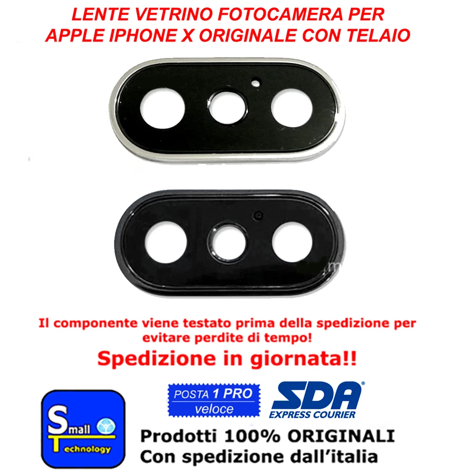 TELAIO BACK CAMERA FOTOCAMERA POSTERIORE PER IPHONE X ORIGINALE SILVER ARGENTO - Immagine 1 di 1