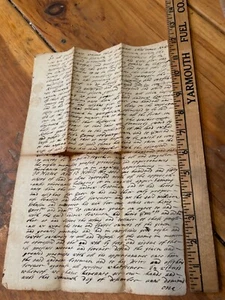 1739 Georgetown ME Colonial Document deed Willian Johnson Andrew Bowman - Picture 1 of 3