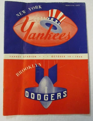 1946 NEW YORK YANKEES vs BROOKLYN DODGERS Football Program, Yankee Stadium, AAFC - Image 1 of 4