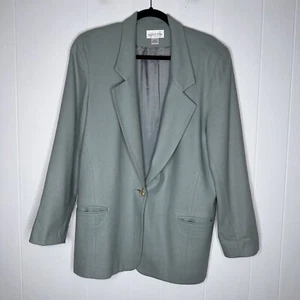 Nordstrom The Catalog Women’s Merino Wool Blazer Jacket Vintage Sage Green Large - Picture 1 of 6