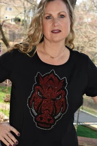 Arkansas Strass Kurzarm oder Langarm Shirt XS S M L XL XXL 1X 2X 3X 4X 5X - Bild 1 von 11