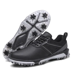 Zapatos de golf para hombre impermeables de cuero zapatillas de golf antideslizantes zapatos con púas de golf  - Imagen 1 de 11
