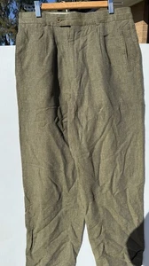 Country Road Work Wear Mens Chino Pants Size 32 Khaki Green Linen Blend - Picture 1 of 14