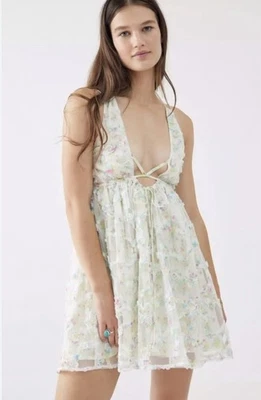 NWT For Love & Lemons Becky Mini Dress Small Ditsy Floral Tulle Boutique Women’s - Image 1 of 4