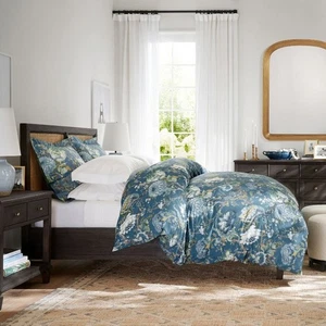 Pottery Barn Dahlia Floral Duvet Cover King California King Bedding Blue NWT - Picture 1 of 6