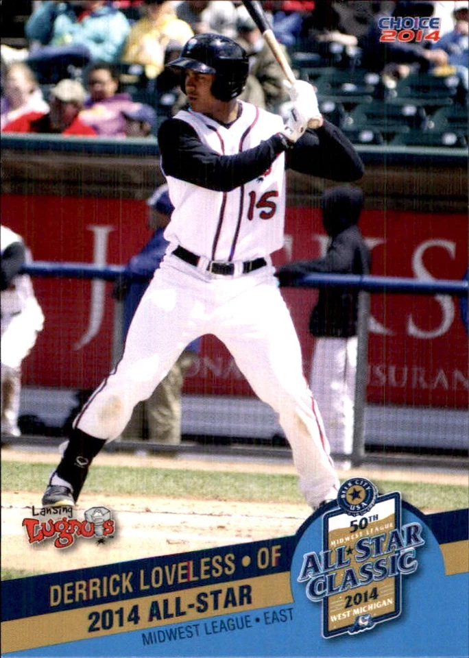 Derrick Loveless 2014 Choice Midwest League All-Star #25 RC AutographDen - Image 1 of 2