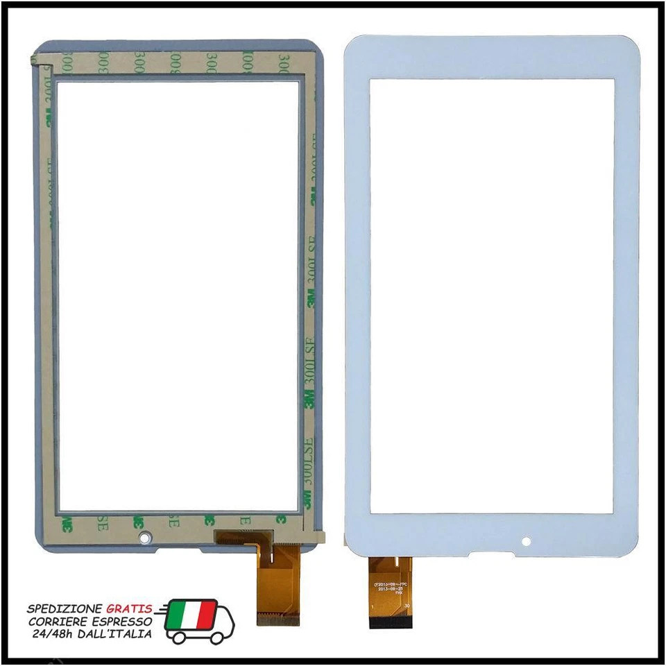 VETRO TOUCH SCREEN PER TABLET DOMI X5 3G BIANCO - Immagine 1 di 1