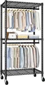 FUTASSI Heavy-Duty Portable 30”W x 14”D x 76”H, Black - Picture 1 of 7