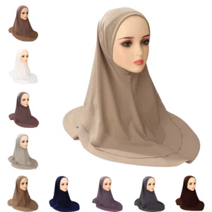 Mujeres Musulmanas Hiyab Bufanda Una Pieza Amira Islámica Pull On Envoltura Instantánea Bufanda Sombrero - Imagen 1 de 29