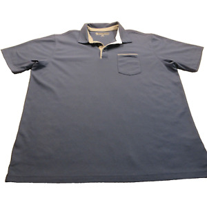 Mens Pebble Beach Dry-Luxe Performance Polo Blue& Grey size XXL