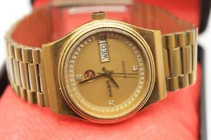 VINTAGE RADO VOYAGER 636.3499.2 DAY DATE AUTOMATIC 2836-1 GOLD SWISS MEN WATCH - Picture 1 of 13
