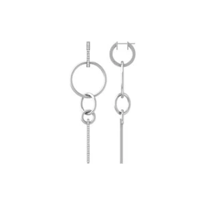 Sterling Silver Round Lab Grown Diamond Drop Dangle Earrings Gift For Women - Picture 1 of 7