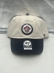 Winnipeg Jets NHL '47 Brand Natural Two Tone Clean Up Adjustable Strapback Hat - Picture 1 of 5