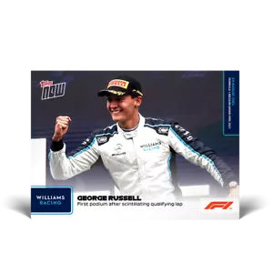 George Russell Williams Racing 2021 Topps Now Formula 1 F1 Card #42 First Podium - Picture 1 of 2